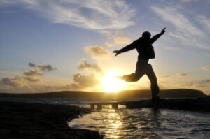 Silhouette Man Jumping.